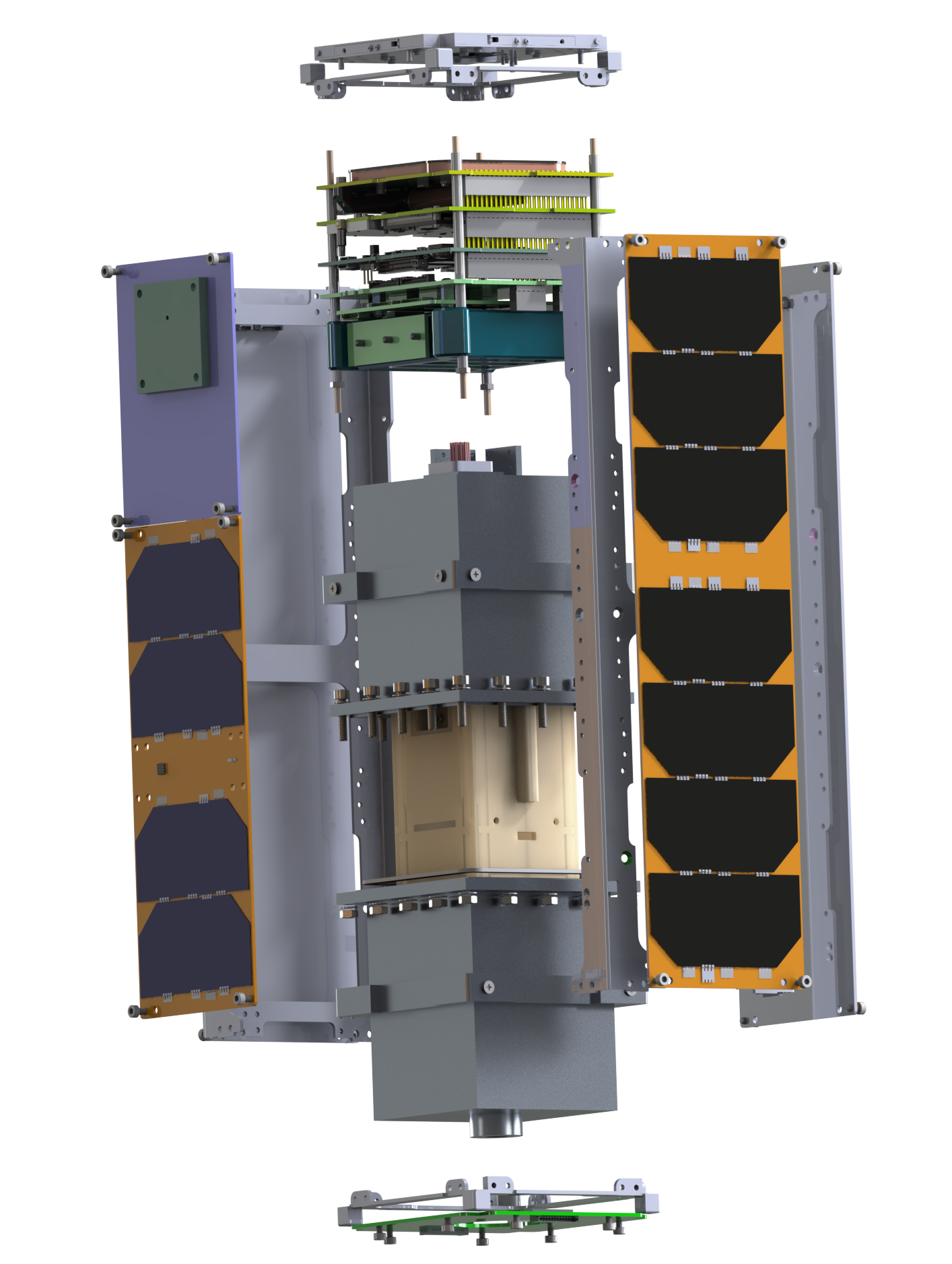 AcubeSAT Satellite Exploded View